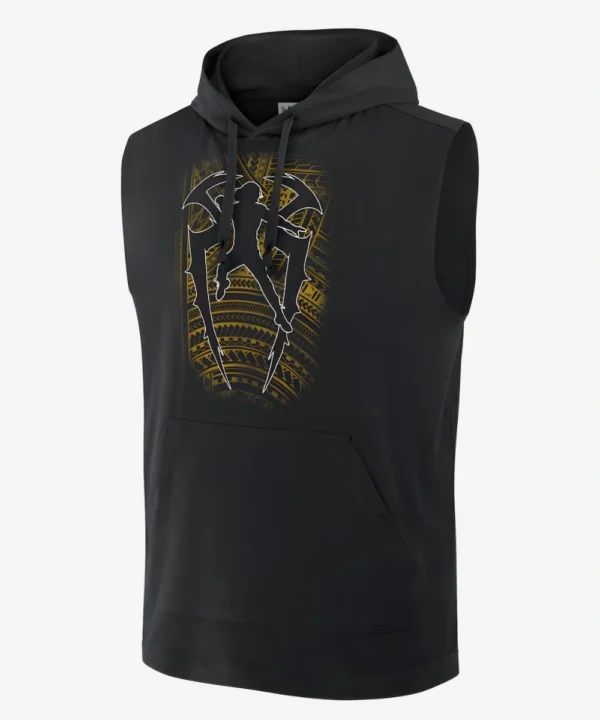 Roman Reigns Tribal Logo Sleeveless Black Hoodie
