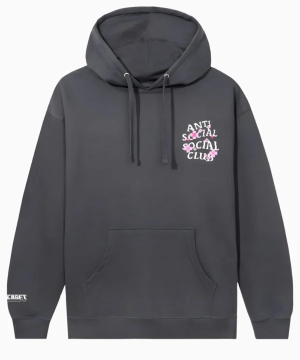 Anti Social Social Club x Minecraft Cherry Blossom Hoodie Charcoal Grey