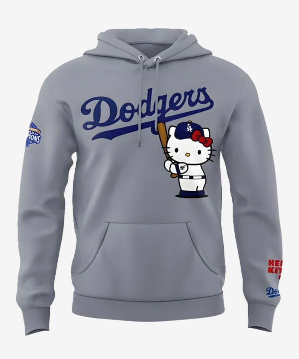 Los Angeles Dodgers Hello Kitty Grey Hoodie