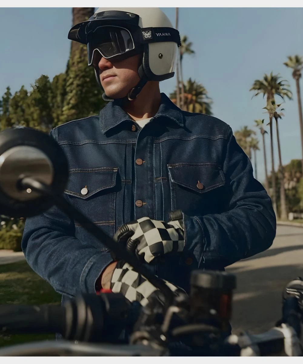 Men's 2026 Triumph Jax Blue Denim Riding Jacket Sale