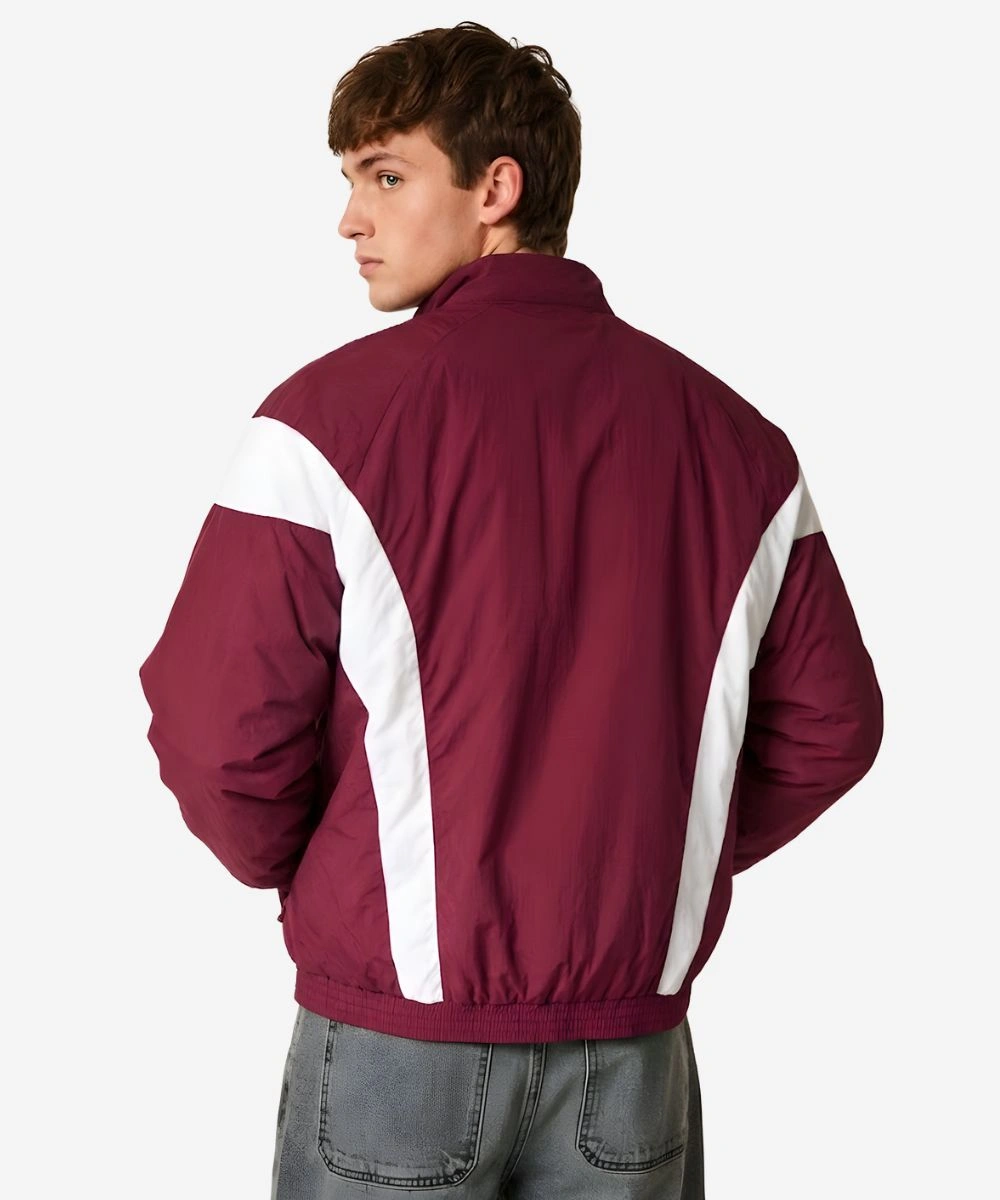 Men's Hollister Dr Pepper Jacket Burgundy & White