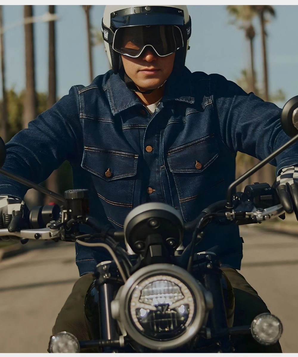 Men's Triumph Jax Blue Denim Riding Jacket