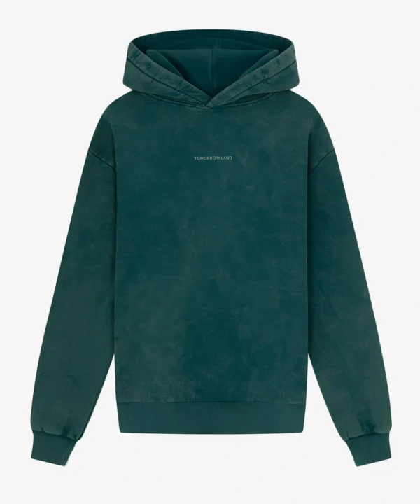 Tomorrowland 2026 Washed Unity Flag Hoodie Dark Green