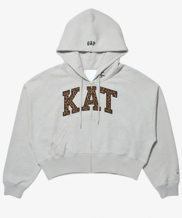 Unisex 2026 Gap x Katseye Yoonchae Full Zip Hoodie Grey