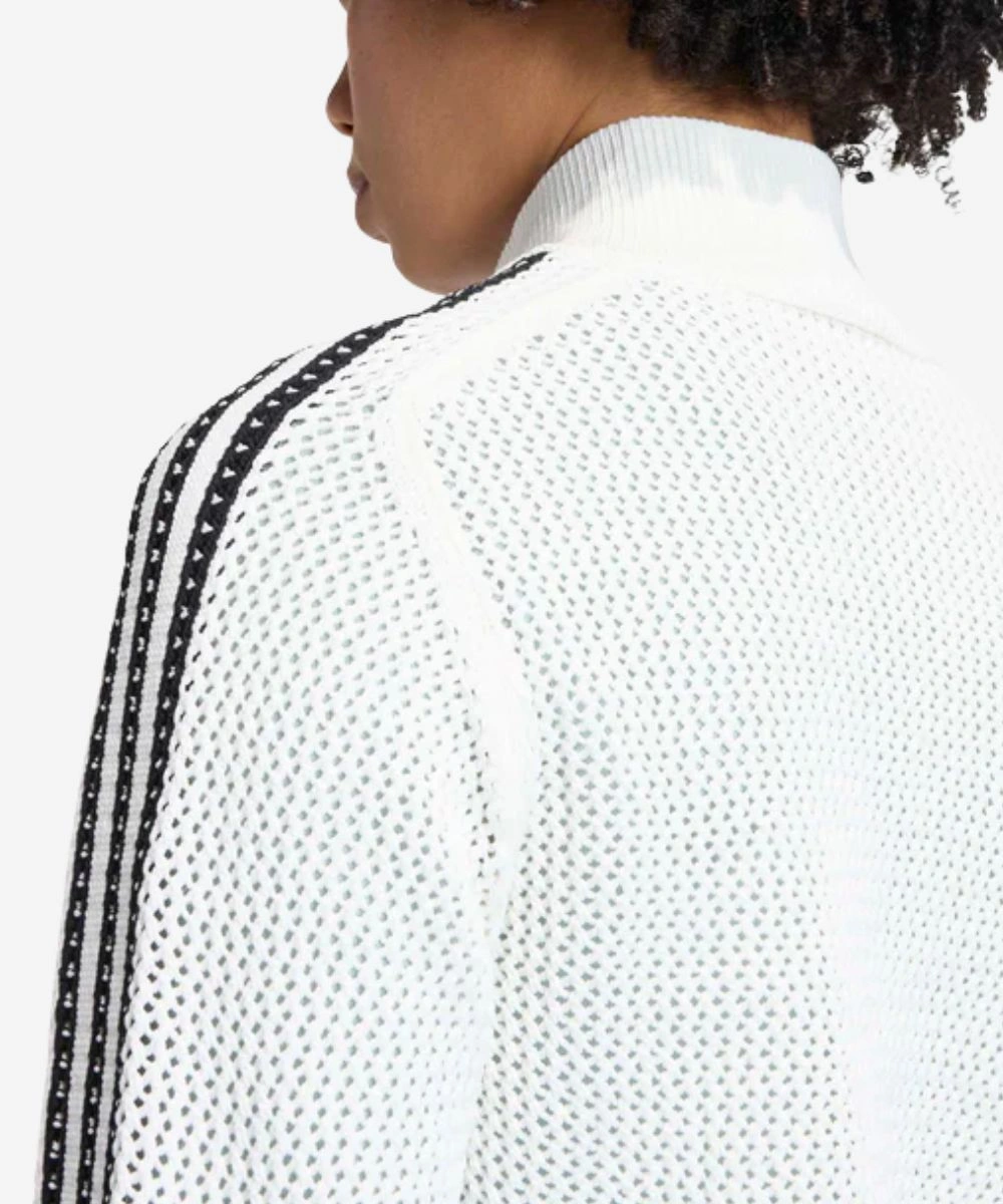 Women's Adidas Originals Firebird Crochet Slim Jacket White