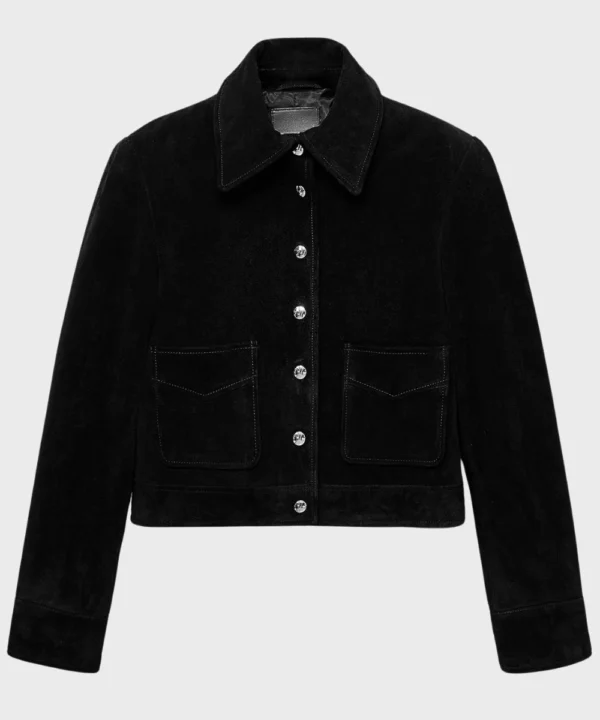 Women's Classic Black Suede Leather Jacket