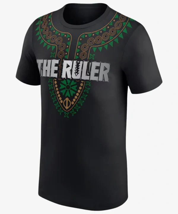Oba Femi Daishiki Print Black T-Shirt
