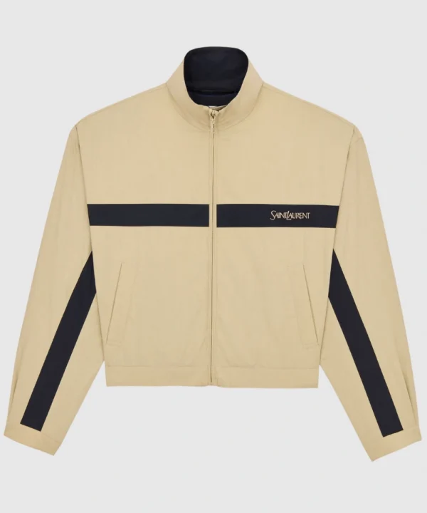 Saint Laurent YSL Windbreaker Jacket Beige & Navy