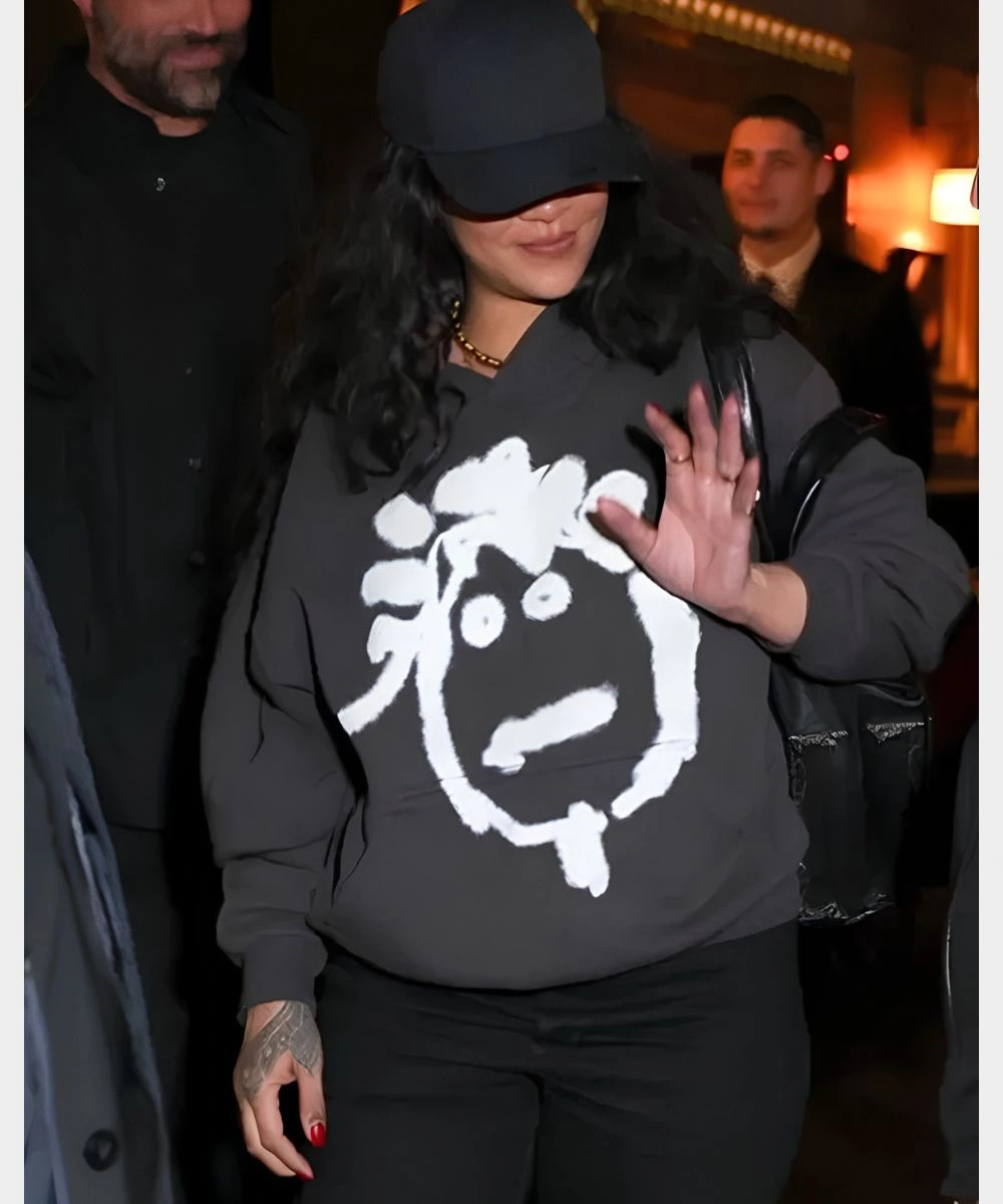 Singer Rihanna R20 Rhenna Merch BadGalRiri Black Fleece Hoodie