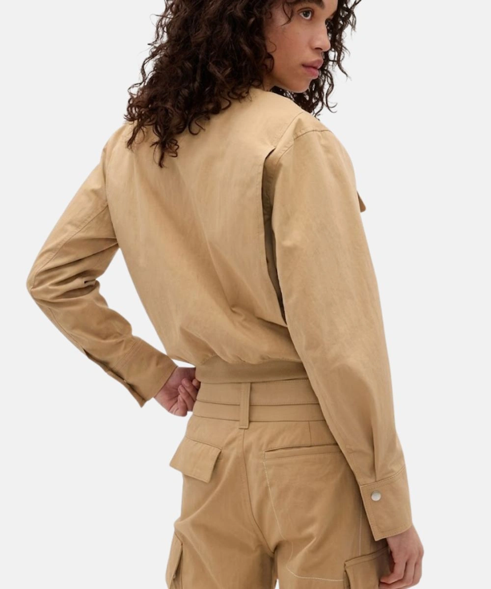 Women's 2026 Gap × Victoria Beckham Bomber Jacket Camel Brown