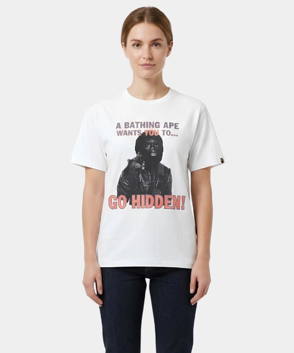 Women's BAPE Hidden Go Hidden T-Shirt White