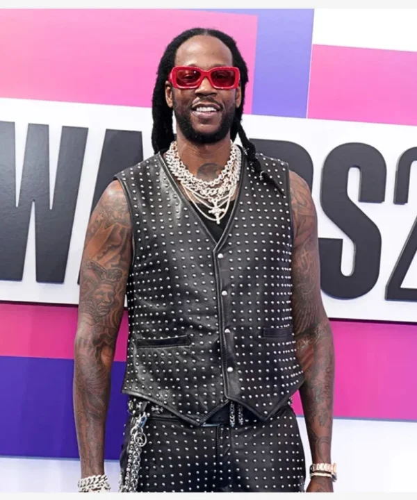 2 Chainz Bet Awards 2024 Black Leather Vest For Sale