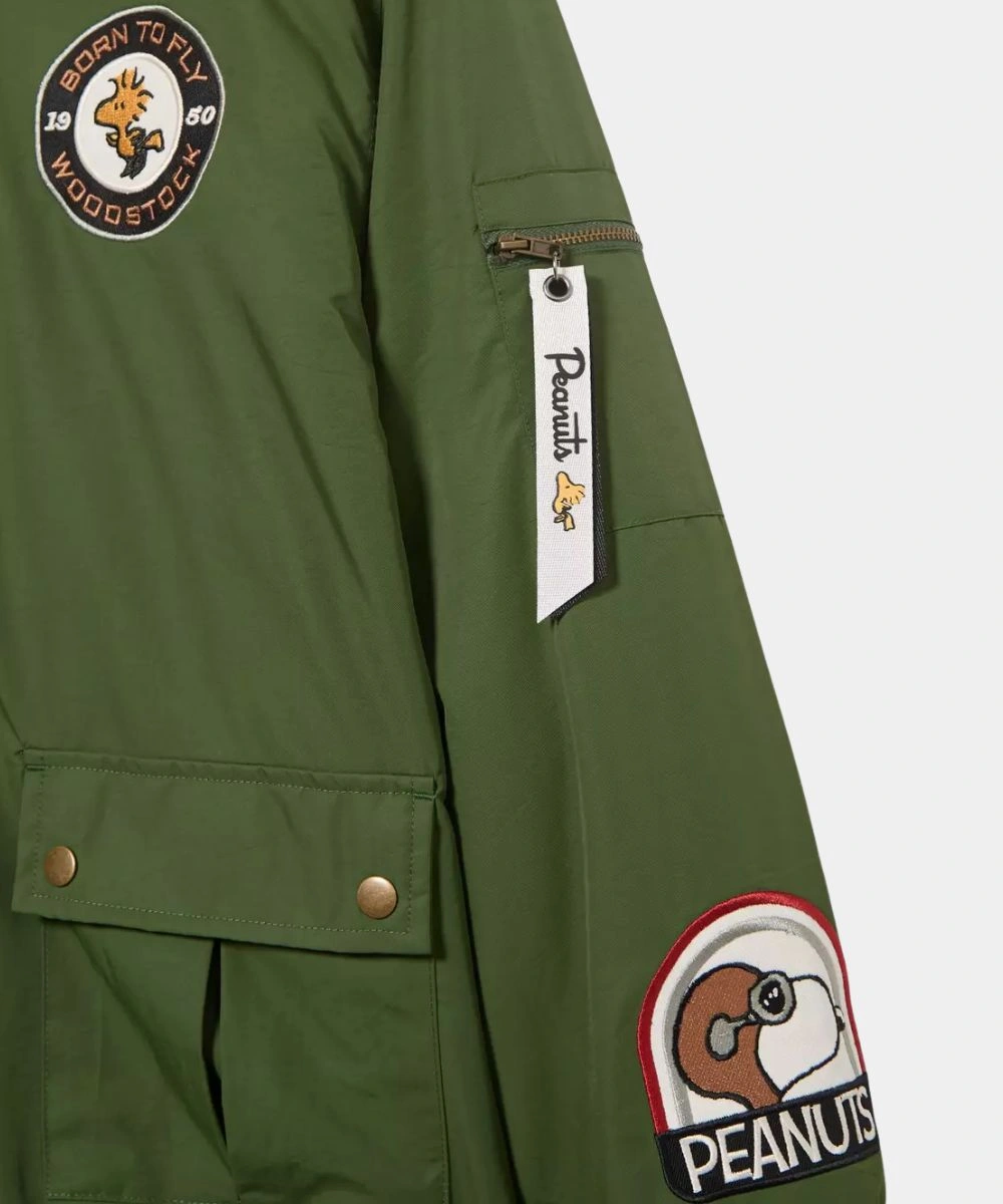 2026 BoxLunch Peanuts Snoopy Flying Ace Bomber Jacket Green