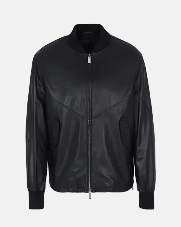 Armani Exchange Black Leather Jacket