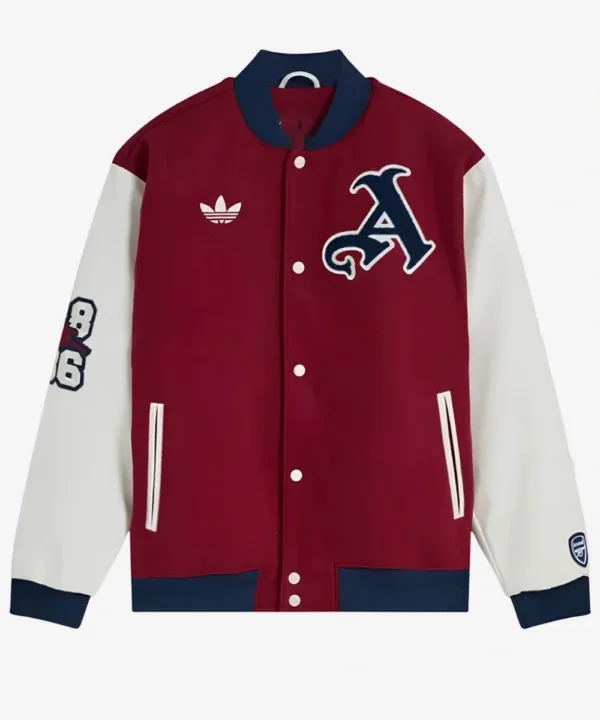 Arsenal Adidas Red & White Varsity Jacket