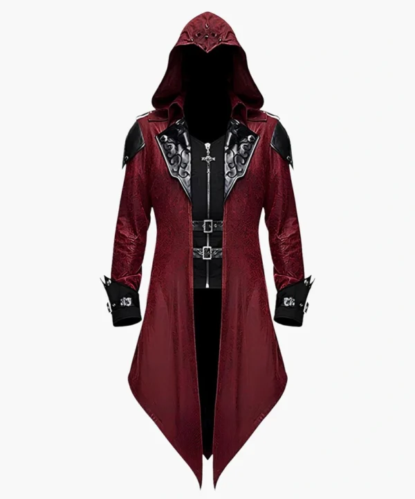 Assassin Cosplay Red Halloween Trench Leather Cosplay Costume