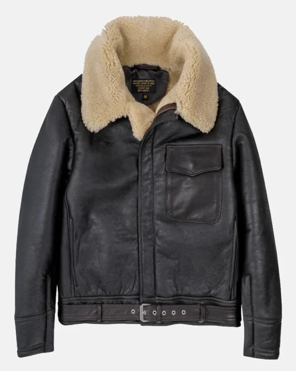 B-2 Aviator Shearling Sheepskin Leather Bomber Jacket