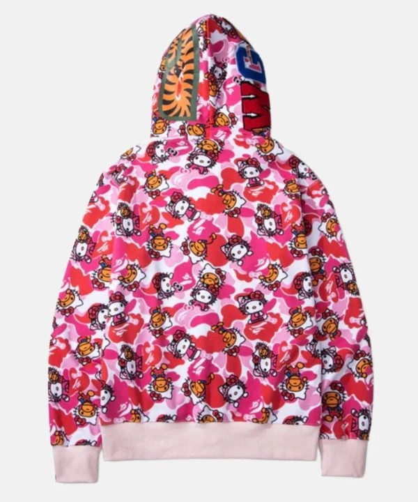 Bape Hello Kitty Zipper Hoodie Pink
