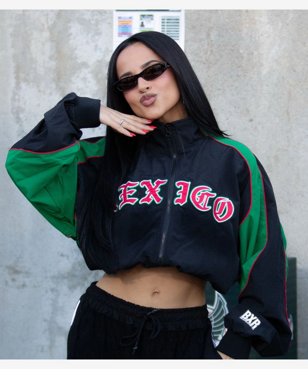 Becky G Mexico Jacket Black & Green