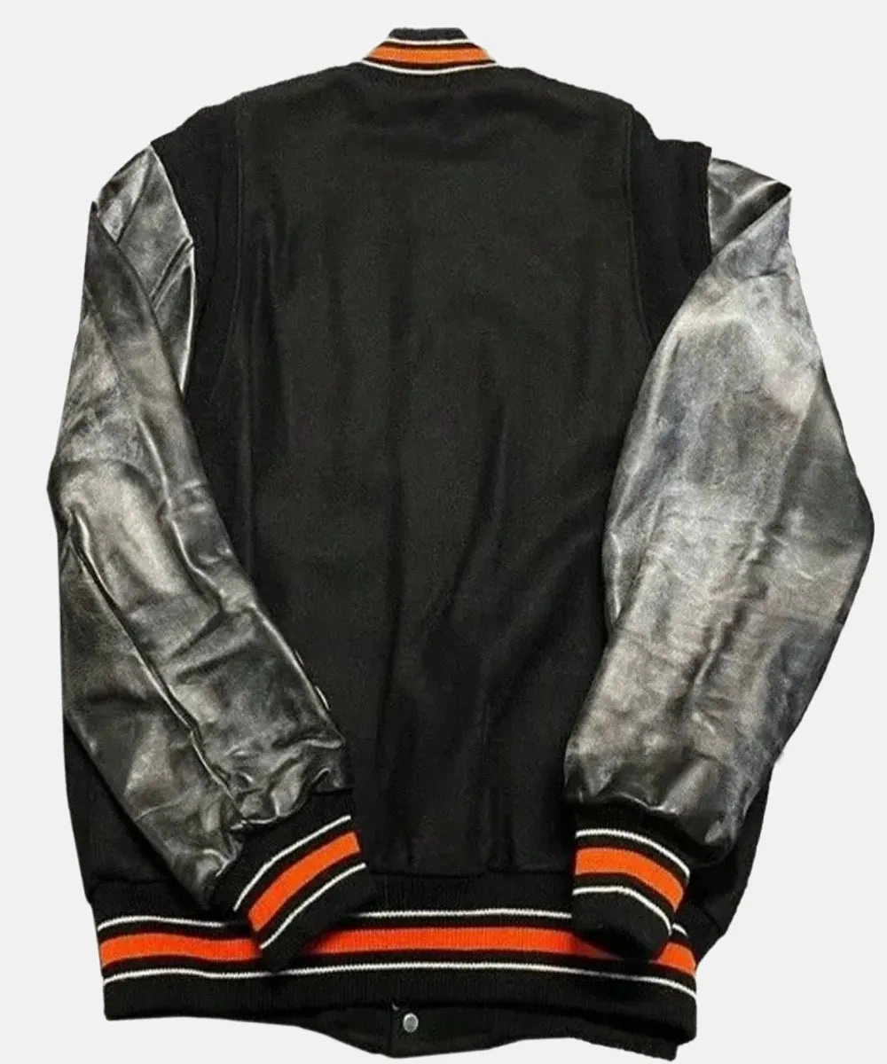 Black Detroit Tigers Letterman Bomber Jacket