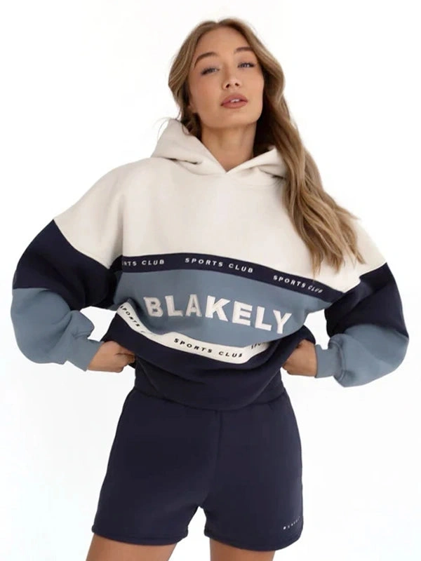 Blakely Alpine Oversized Pullover Fleece Hoodie Blue