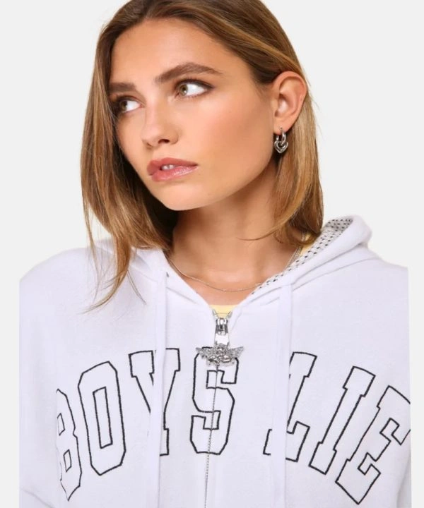 Boyes Lie Boardwalk Harley Oversized Airbrush Logo Hoodie White