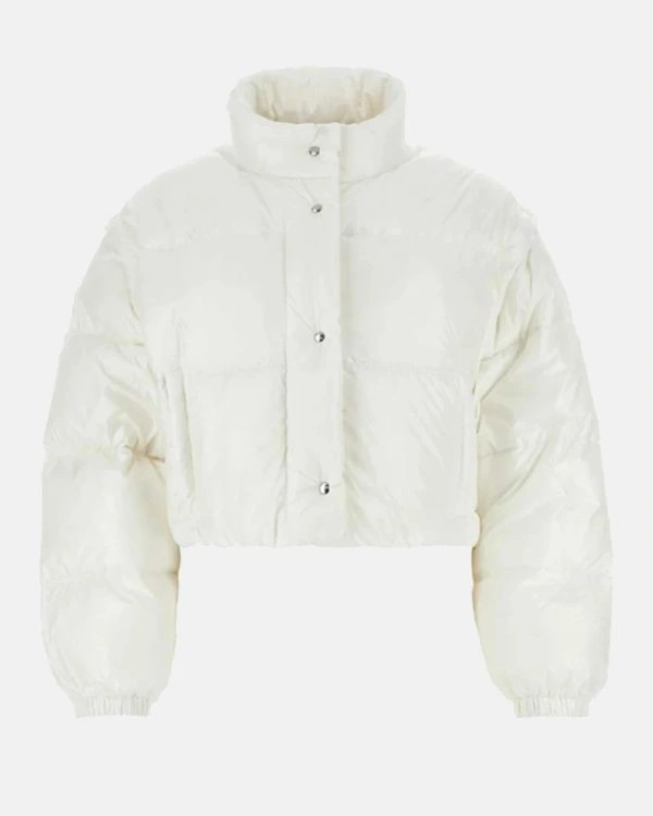 Brittany Mahomes White Cropped Puffer Jacket