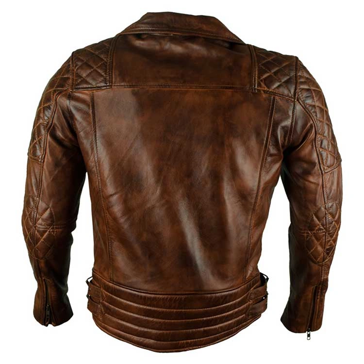 Brown Biker Brando Leather Jacket Men's