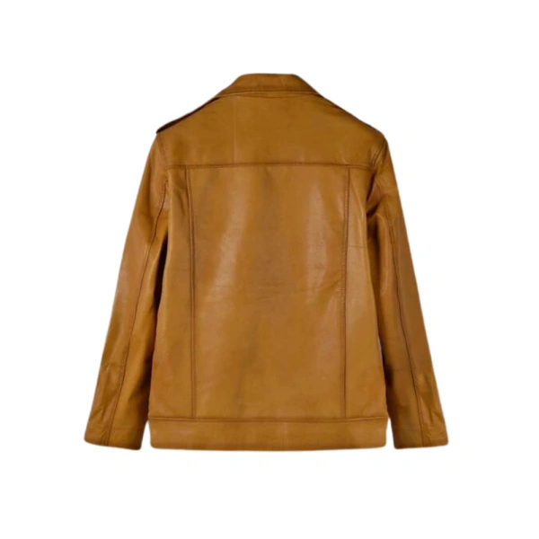 Brown Caramel Biker Leather Jacket Men's