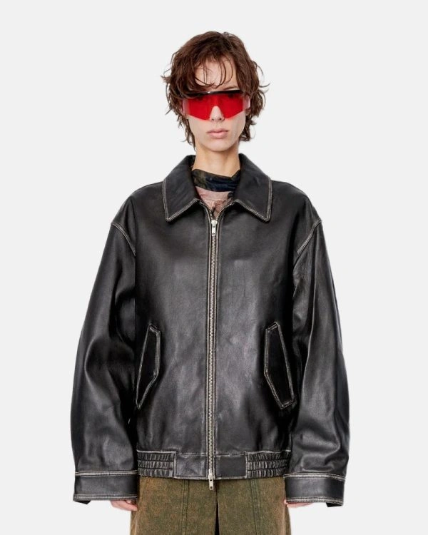 Brushed Black Italian Lambskin Distressed Jacket