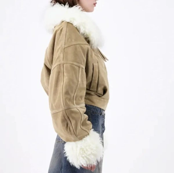 Camille Razat Emily in Paris Season 04 Camille Jacket with Faux Fur Trim