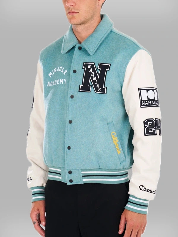 Charles Leclerc Mermaid Miracle Academy Varsity Jacket Blue & White