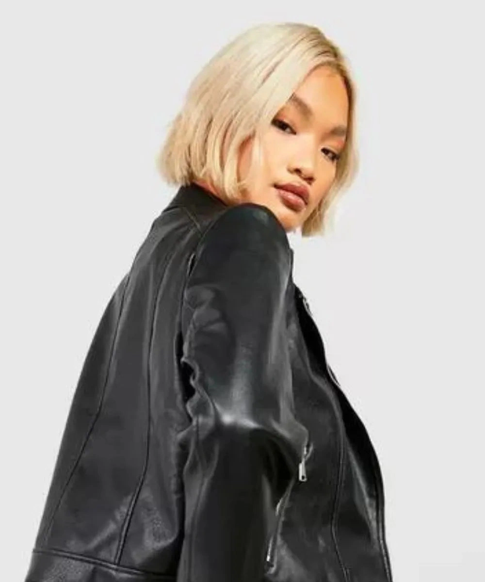 Classical Motorcycle Leather Jacket Black