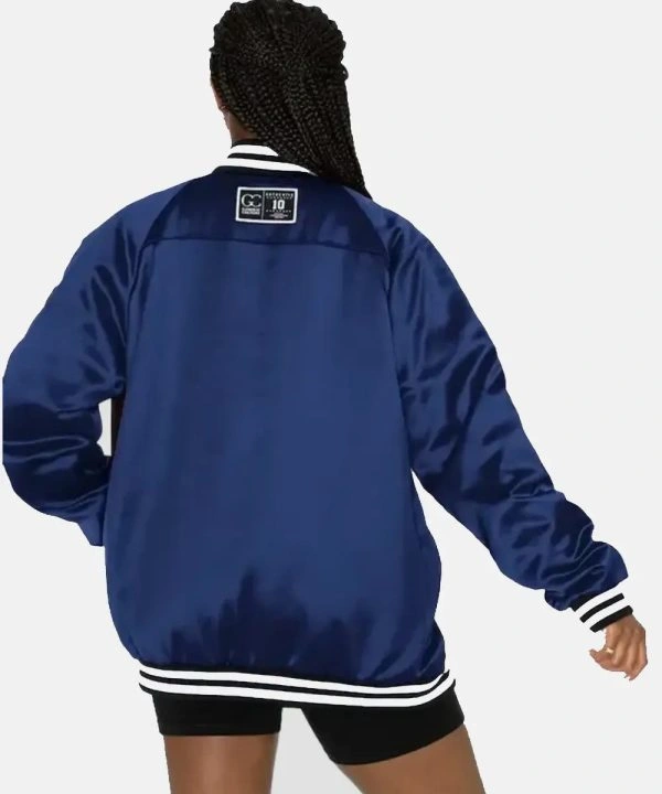 Dallas Cowboys Gameday Couture Oversized Satin Varsity Bomber Jacket