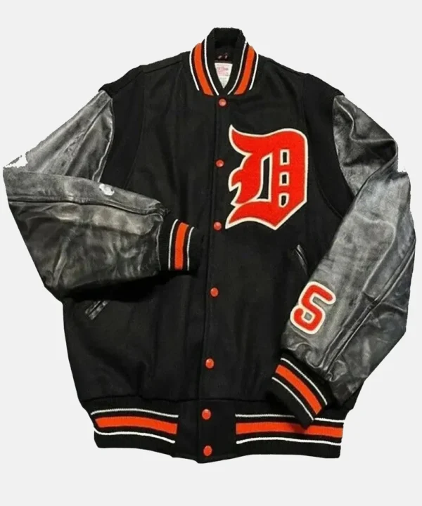 Detroit Tigers Letterman Black Bomber Jacket