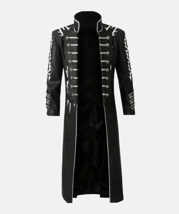 Devil May Cry 5 Vergil Black Leather Trench Coat For Men and Women