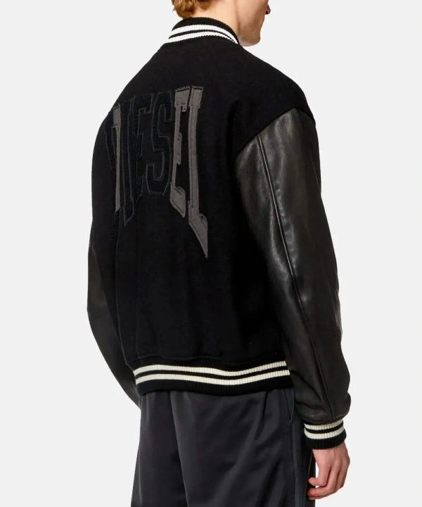 Diesel Bomber Leather Varsity Jacket