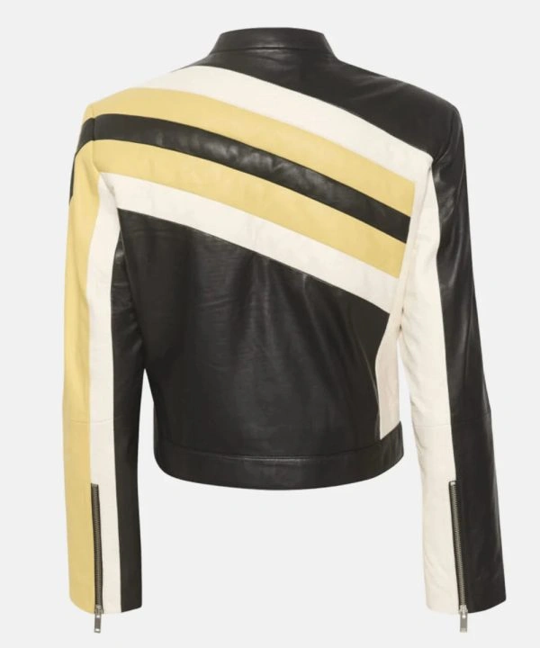 Dixie D’Amelio Racing Leather Jacket at Santa Monica