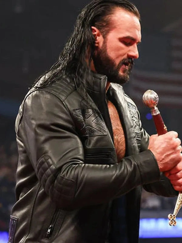 Drew McIntyre WWE Raw Black Leather Jacket