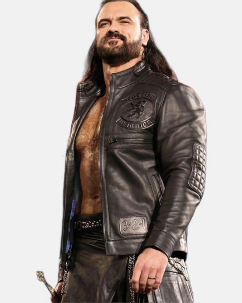 Drew McIntyre WWE Raw Leather Jacket Black