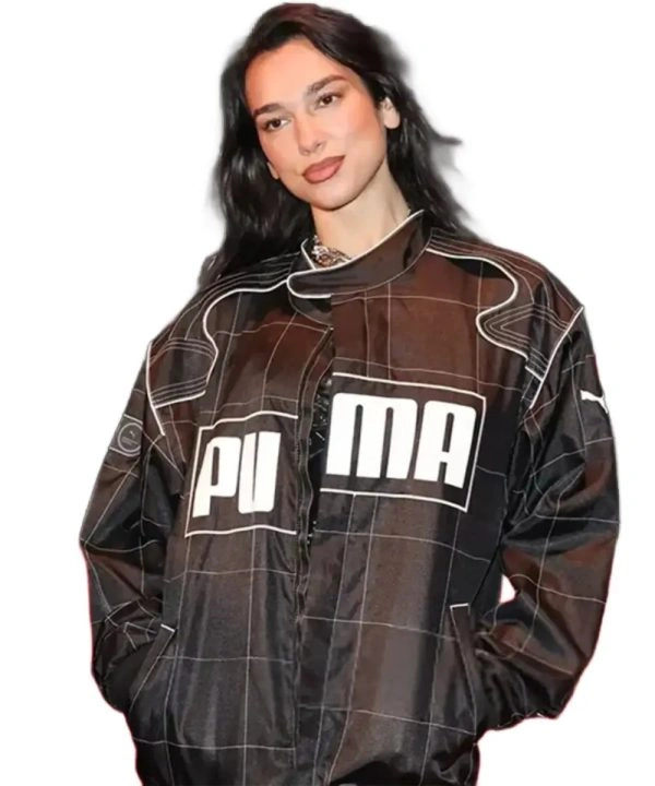 Dua Lipa Puma Relaxed Racer Black Jacket