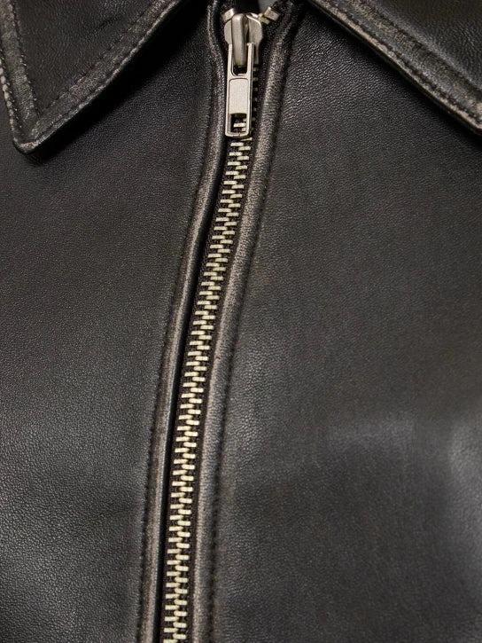 Dunst Premium And Vintage Distressed Black Leather Motorcycle Jacket