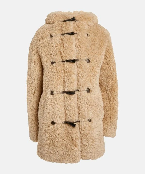 Emily Cooper TV Series Emily In Paris S04 Lily Collins Beige Shearling Jacket For Women