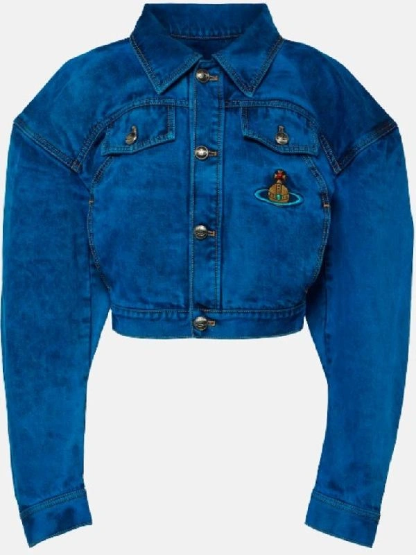 Emily In Paris S04 Emily Cooper Blue Cropped Denim Jacket