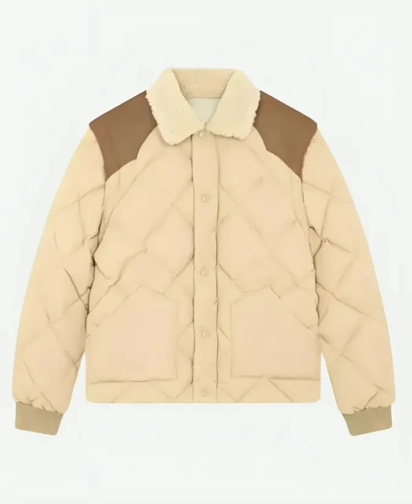 Emily In Paris S04 Lucas Bravo Beige Quilted Jacket