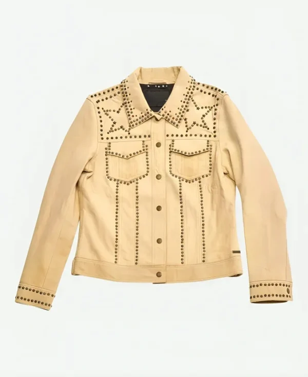 Emily In Paris S04 TV Series Benoît Yellow Studded Leather Jacket