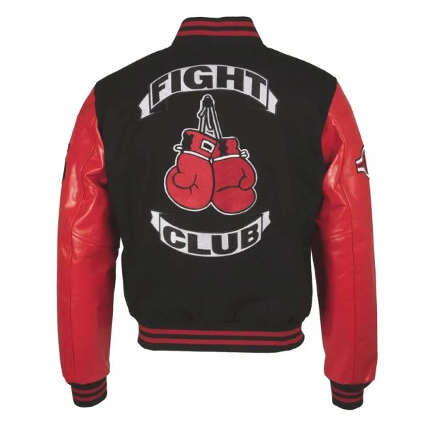 Fight Club Boxing Letterman Varsity Jacket Black & Red