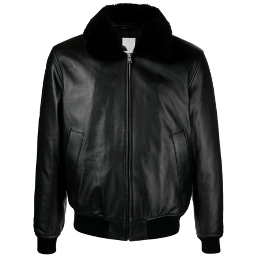 G1 Pilot Aviator Flying Black Shearling Leather Bomber Jacket