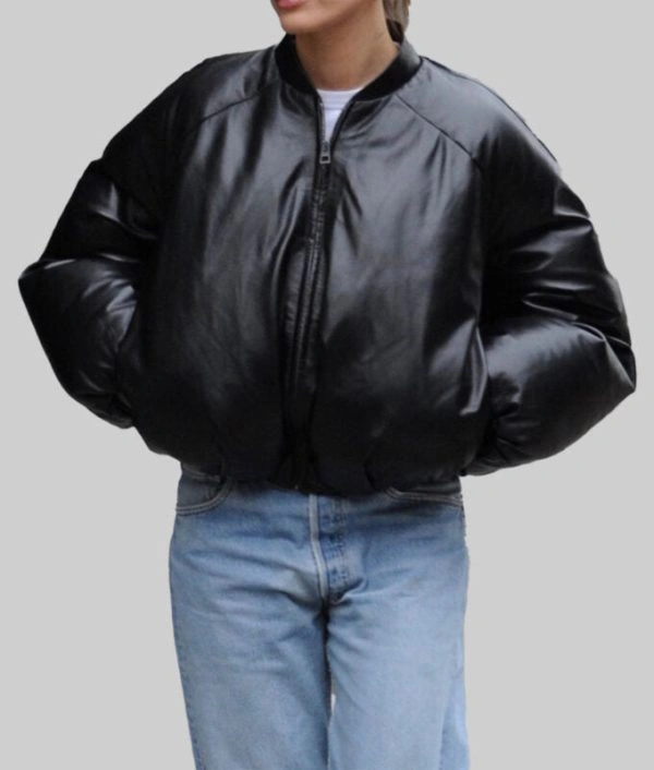Hailey Bieber Puffer Jacket Black