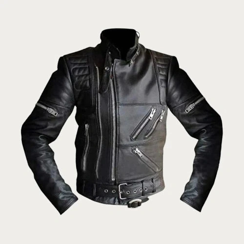 Hein Gericke Black Leather Biker Jacket